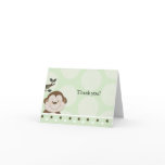 Bambino Monkey Green Folded Note Card