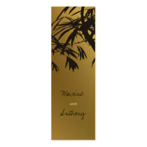 Bamboo Leaves Black + Gold Thank You Gift Tag /