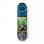bamboo, panda-bear-d, earth, cust-peace skateboard deck