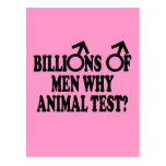 Ban animal testing funny slogan postcards