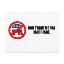 Ban Traditional Marriage postcards