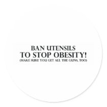 Ban Utensils to Stop Obesity Stickers