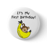 Banana - Boy Monkey 1st Birthday Button