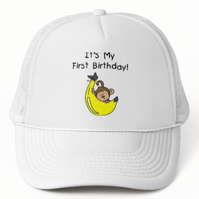 Banana - Boy Monkey 1st Birthday Hats by kids_birthdays