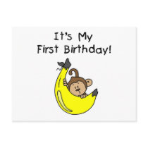 Banana - Boy Monkey 1st Birthday Postcards