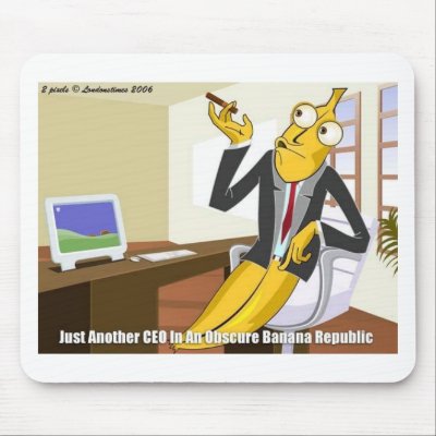 Banana CEO Funny Offbeat Cartoon Collectable Gifts Mouse Pad by beardiethor123