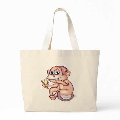Banana Eating Monkey Bag by halloween_tshirts