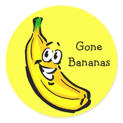 Banana Guy Gone Bananas Round Sticker by JuJuGarden