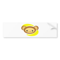 Banana Monkey Bumper Sticker