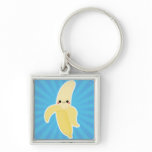 Banana on Blue Starburst keychains