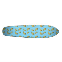 Banana pattern on blue background skate boards