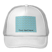 Banana pattern on blue background trucker hats