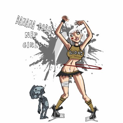 banana robot girl photo cut out by neplox