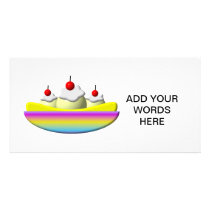 Banana Split with whipped cream and cherries Customized Photo Card