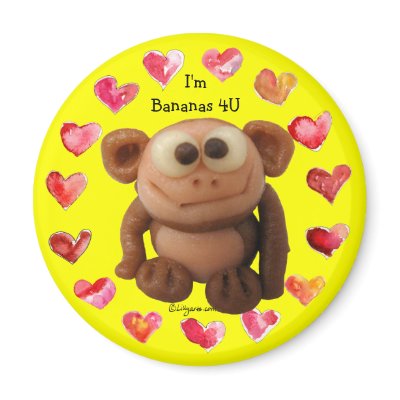 Bananas 4 U Love Monkey Personalised Magnets by zooogle