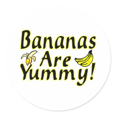 Bananas Are Yummy Round Sticker by goldnsun