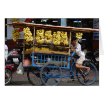 Bananas for sale greeting cards