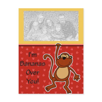 Bananas Over You Valentine Postcard by bwmedia