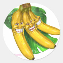 bananas round stickers