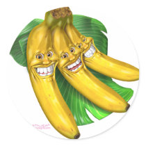 bananas round stickers