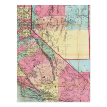 Bancroft's Map Of California, Nevada Post Cards