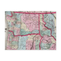 Bancroft's Map Of Oregon, Washington, Idaho Post Card