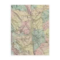 Bancroft's New Map Of Central California Postcard