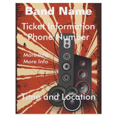 Band Flyer Grunge with Speakers by ZazzleFlyers