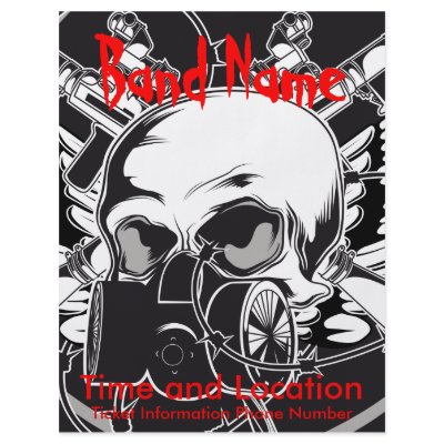 Band Flyer Skull and Gas Mask by ZazzleFlyers