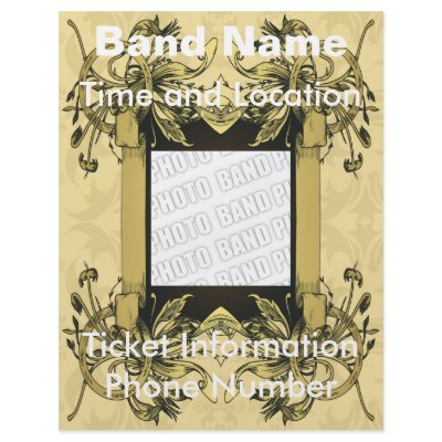 Band Flyer Vinge Gold Scrolls by ZazzleFlyers