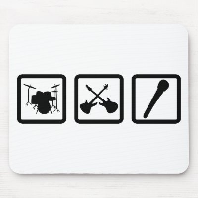 band gear drum guitars mic mouse pad by Tomaniac