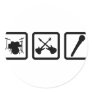 band gear drum guitars mic round sticker