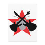 band guitar drum star post card