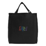 "band" Letters embroidered bags