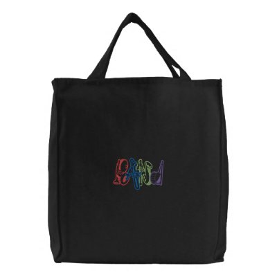 "band" Letters Embroidered Tote Bag by pitneybowes