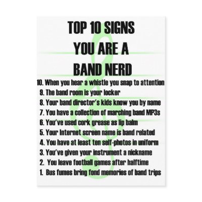Band Nerd Top 10 Postcard by MarchingBand