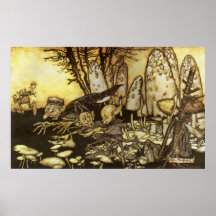 Band of Workmen by Rackham, Vintage Fairy Tale Poster