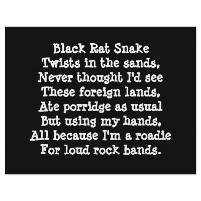 Band Roadie Poem. Custom by Slogans_Humor_Text