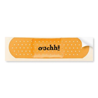 bandaid, ouchh!! bumper stickers by liljulez