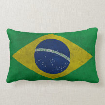 Bandeira do Brasil Estilo Grunge Travesseiro De Decoração