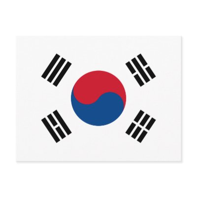 Bandera de Corea del Sur Tarjeta Postal by Eurowon