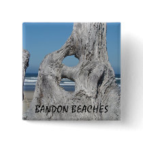 Bandon Beaches buttons Blue Ocean waves Driftwood