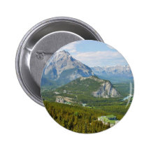 Banff Canada Seen From The Sulphur Mountain Gondol Pinback Button
