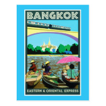 Bangkok Thailand | Vintage Travel Poster postcards