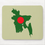 Bangladesh flag map mouse pad