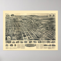 Bangor, PA Panoramic Map - 1918 Poster