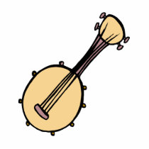 Banjo Abstract Cream Purple Graphic Design Acrylic Cut Out