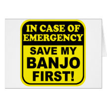 Banjo Emergency Greeting Cards
