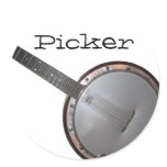 Banjo Picker Round Sticker