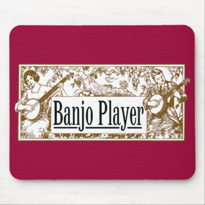 Banjo Player Mousepad by retrobanjo